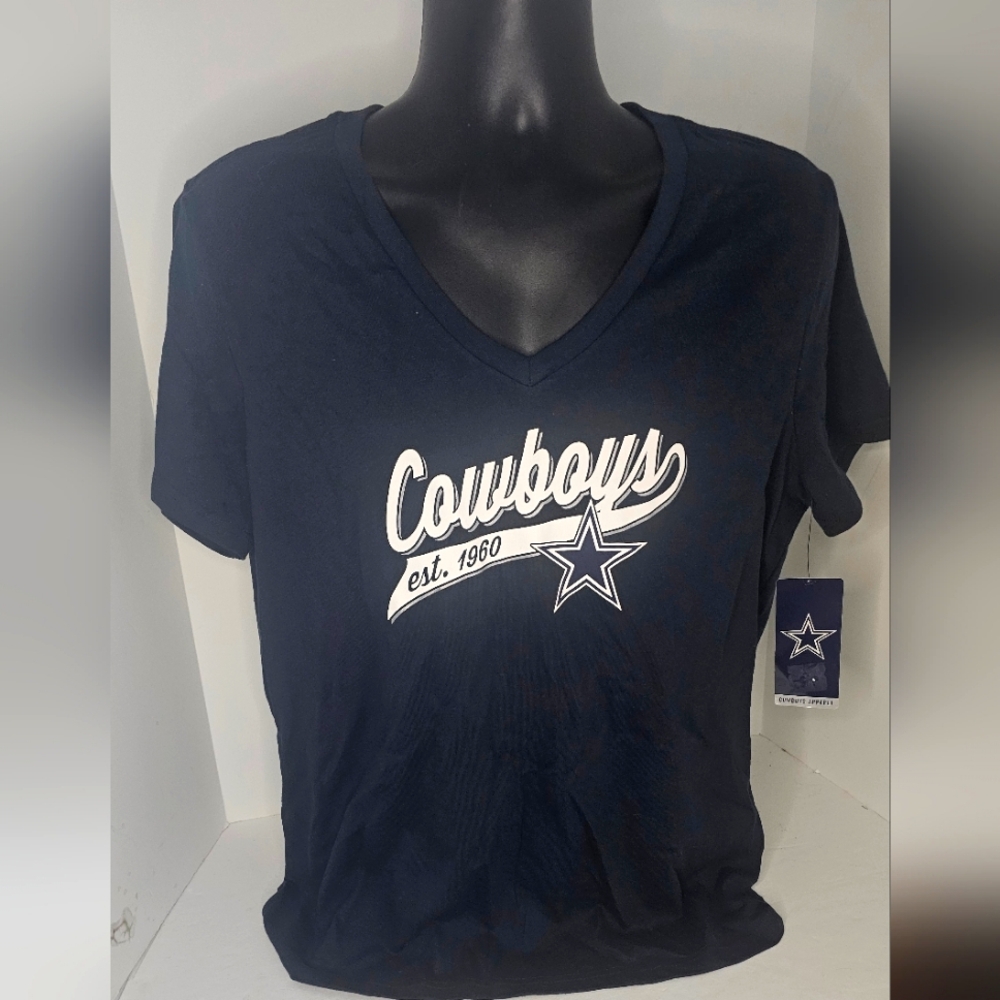 Womens Lg Dallas Cowboys V-Neck Tee